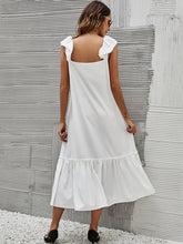 Full Size Ruffled Hem Midi Dress with Cap Sleeves Plus Size OutfitFlow